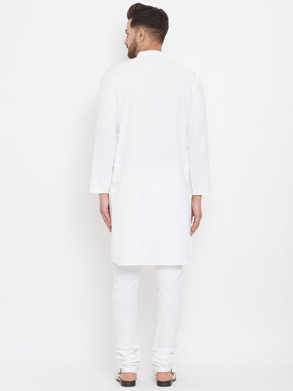Even Apparels White Solid Kurta With Band Collar - Distacart
