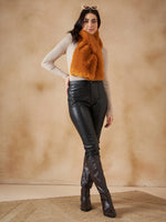 Thumbnail for InWeave Women's Carrot Orange Faux Fur Neck Warmer - Distacart