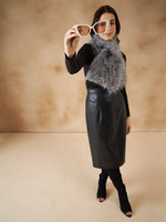 Thumbnail for InWeave Women's Light Grey Faux Fur Neck Warmer - Distacart