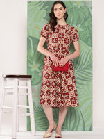 Thumbnail for InWeave Women's Maroon Square Dress - Distacart