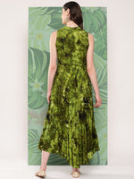 Thumbnail for InWeave Women's Green Tie And Die Dress - Distacart
