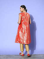 Thumbnail for InWeave Women's Red Brocade Jacket - Distacart