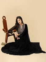 Thumbnail for Sangria Black Geometric Woven Design Saree - Distacart