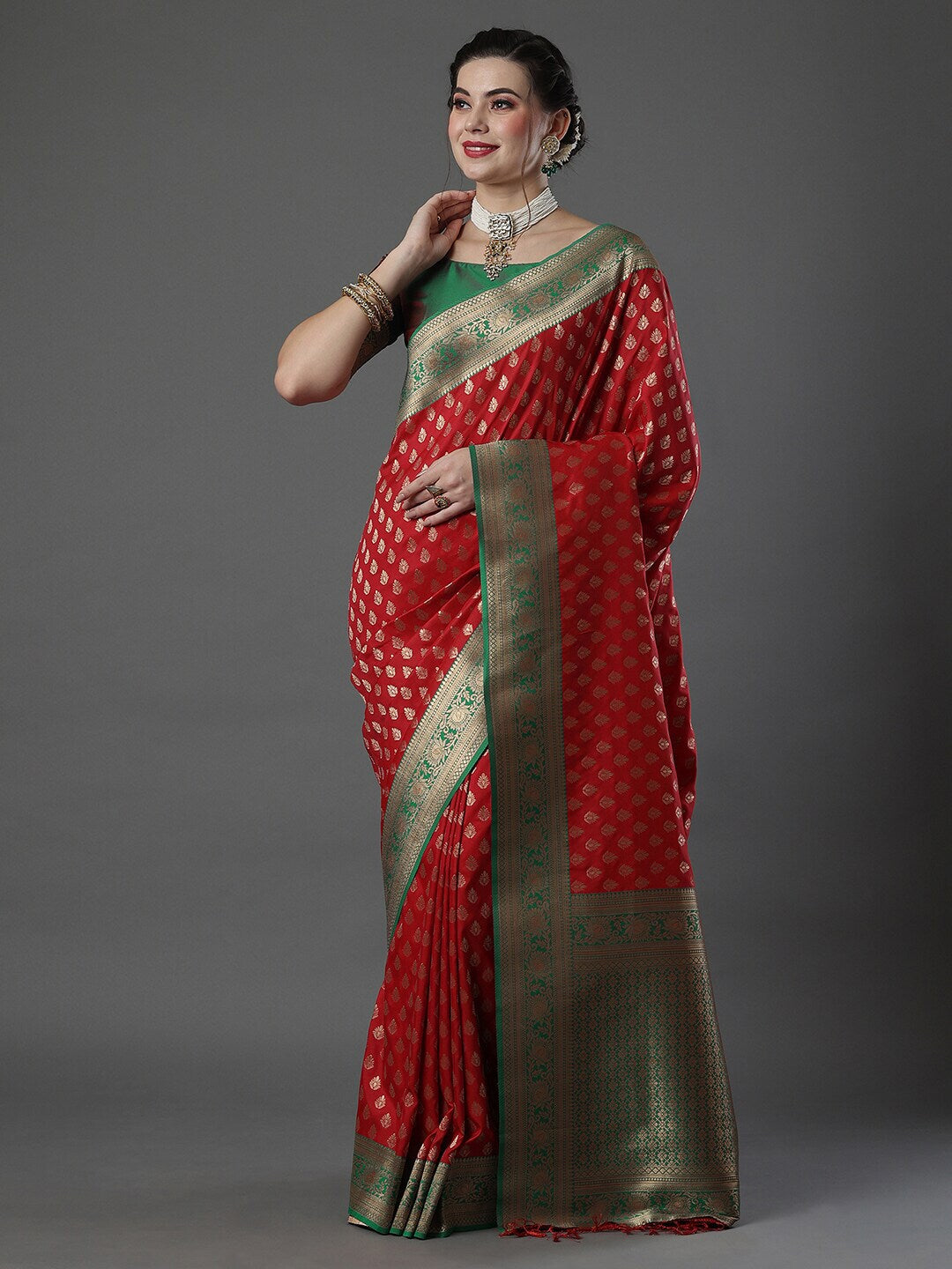 Mitera Woven Design Zari Silk Blend Banarasi Saree - Distacart