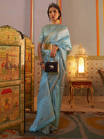 Thumbnail for Mitera Paisley Zari Kanjeevaram Saree - Distacart