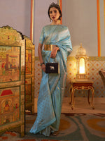 Thumbnail for Mitera Paisley Zari Kanjeevaram Saree - Distacart