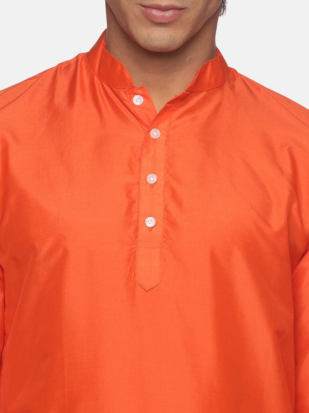 Sethukrishna Men Orange Kurti with Pyjamas - Distacart