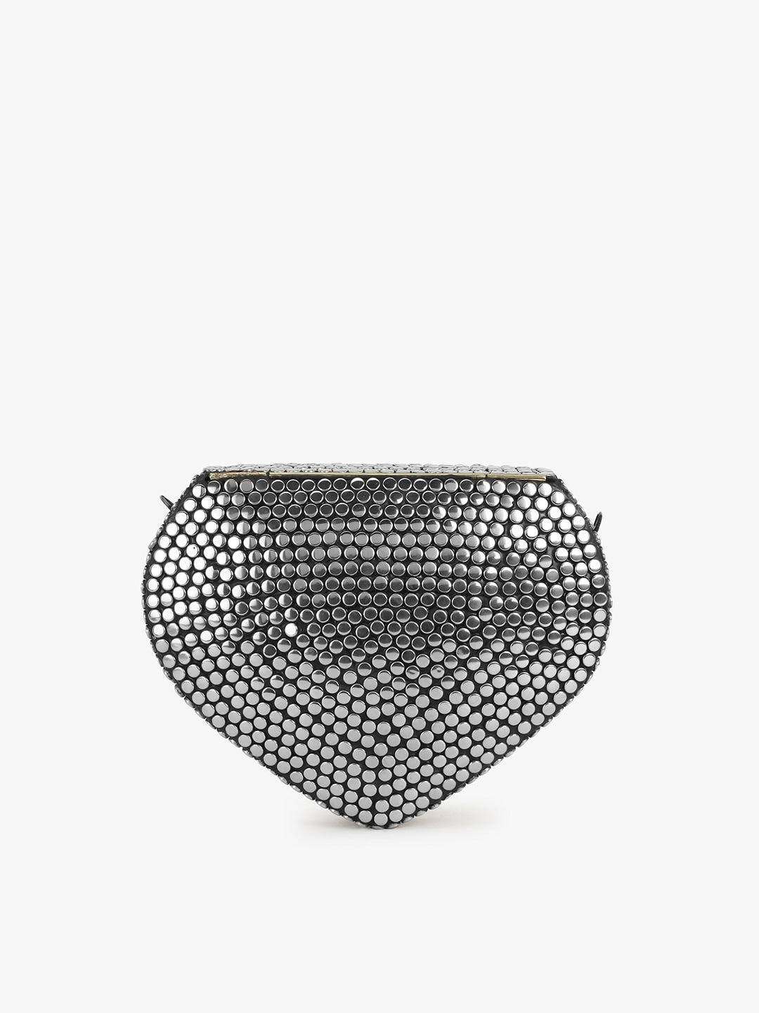 Anekaant Silver-Toned & Gold-Toned Embellished Box Clutch - Distacart