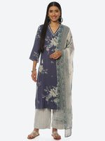Thumbnail for Biba Women Plus Size Floral Printed Kurta with Palazzos & With Dupatta - Distacart