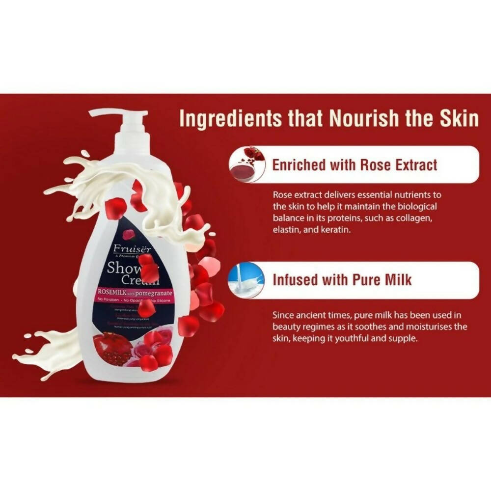 Fruiser Shower Cream Rose Milk With Pomegranate - Distacart