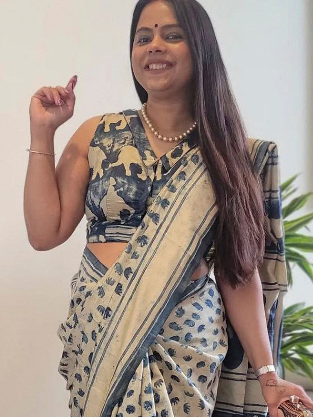 Kalini Ethnic Motifs Printed Pure Cotton Saree - Distacart