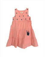 Thumbnail for ArthLife Peach Flower Embroidered Tiered Dress - Distacart