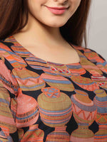 Thumbnail for Kalini Women Multicoloured Printed Thread Work Kurta with Palazzos - Distacart