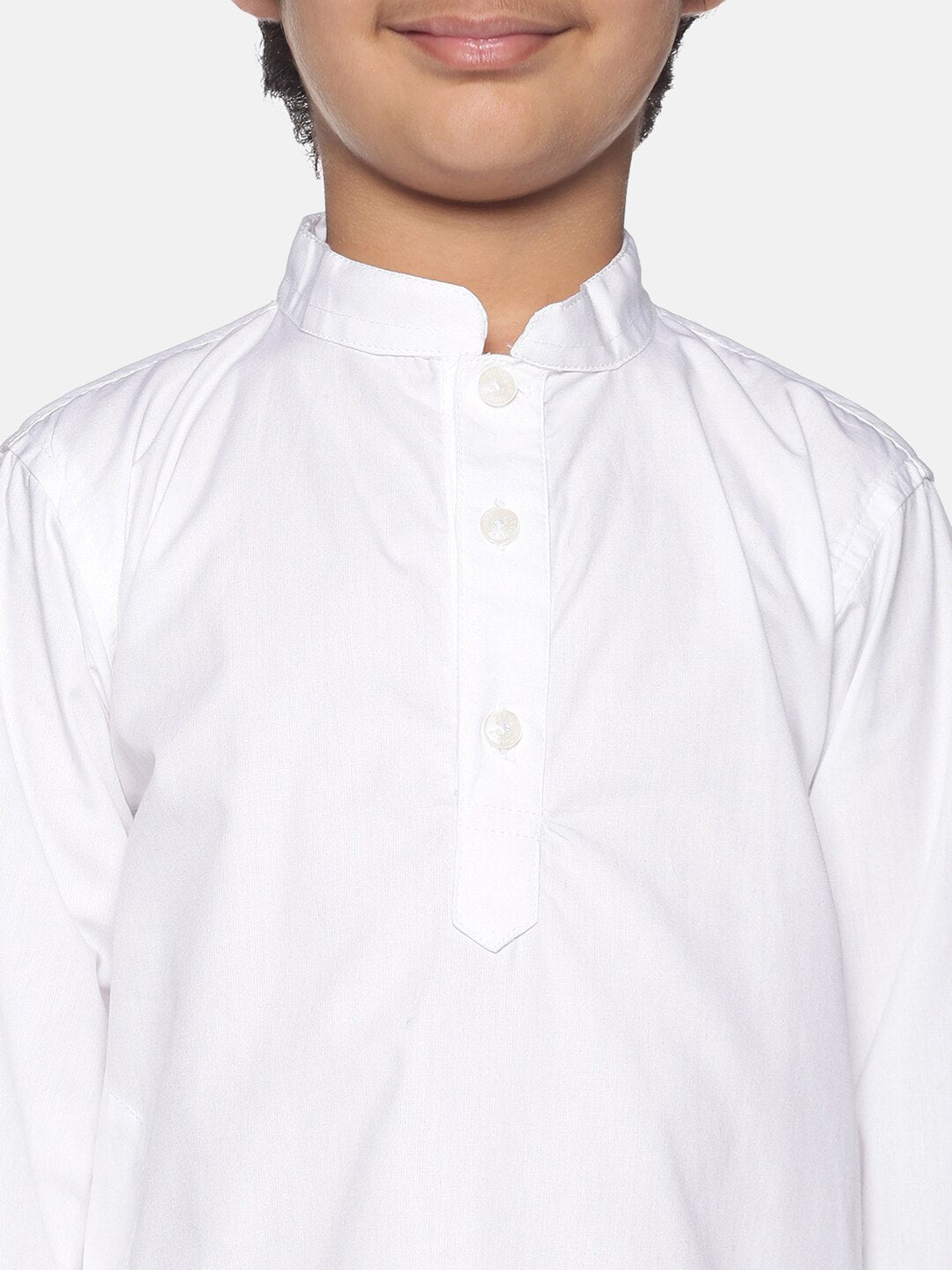 Sethukrishna Boys White Pure Cotton Kurta with Churidar - Distacart