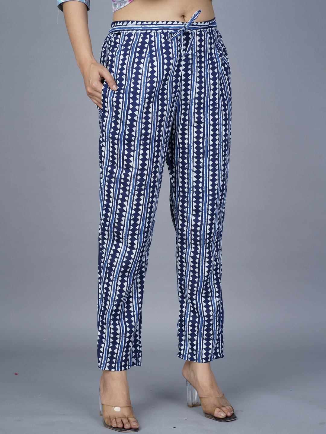 Kalini Ethnic Motifs Printed Regular Kantha Work Pure Cotton Kurta with Trousers & With - Distacart