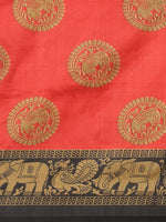 Thumbnail for Saree Mall Red & Beige Printed Bhagalpuri Saree - Distacart