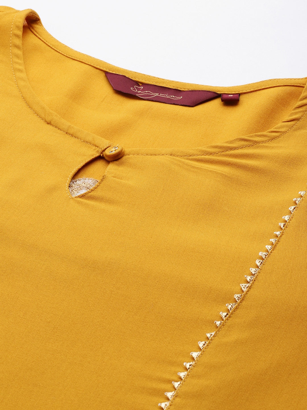 Sangria Women Mustard Yellow & Green Kurta with Dhoti Pants - Distacart