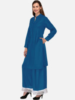 Thumbnail for Kalini Women Blue Thread Work Anarkali Kurta - Distacart