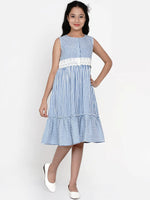 Thumbnail for NOZ2TOZ Blue Striped Dress For Girls - Distacart