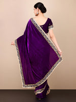 Thumbnail for Kalini Embroidered Velvet Saree - Distacart