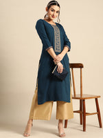 Thumbnail for Sangria Women Embroidered Floral Kurta - Distacart