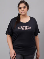 Thumbnail for MKH Plus Size Typography Printed Relaxed Fit Dri FIT T-shirt - Distacart