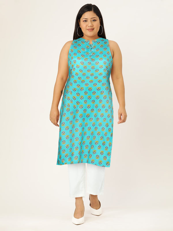 HERE&NOW Ethnic Motifs Printed Straight Kurta - Distacart