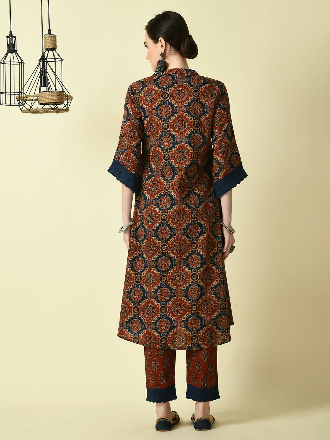 Myshka Women's Multi A-Line Kurta & Trousers - Distacart