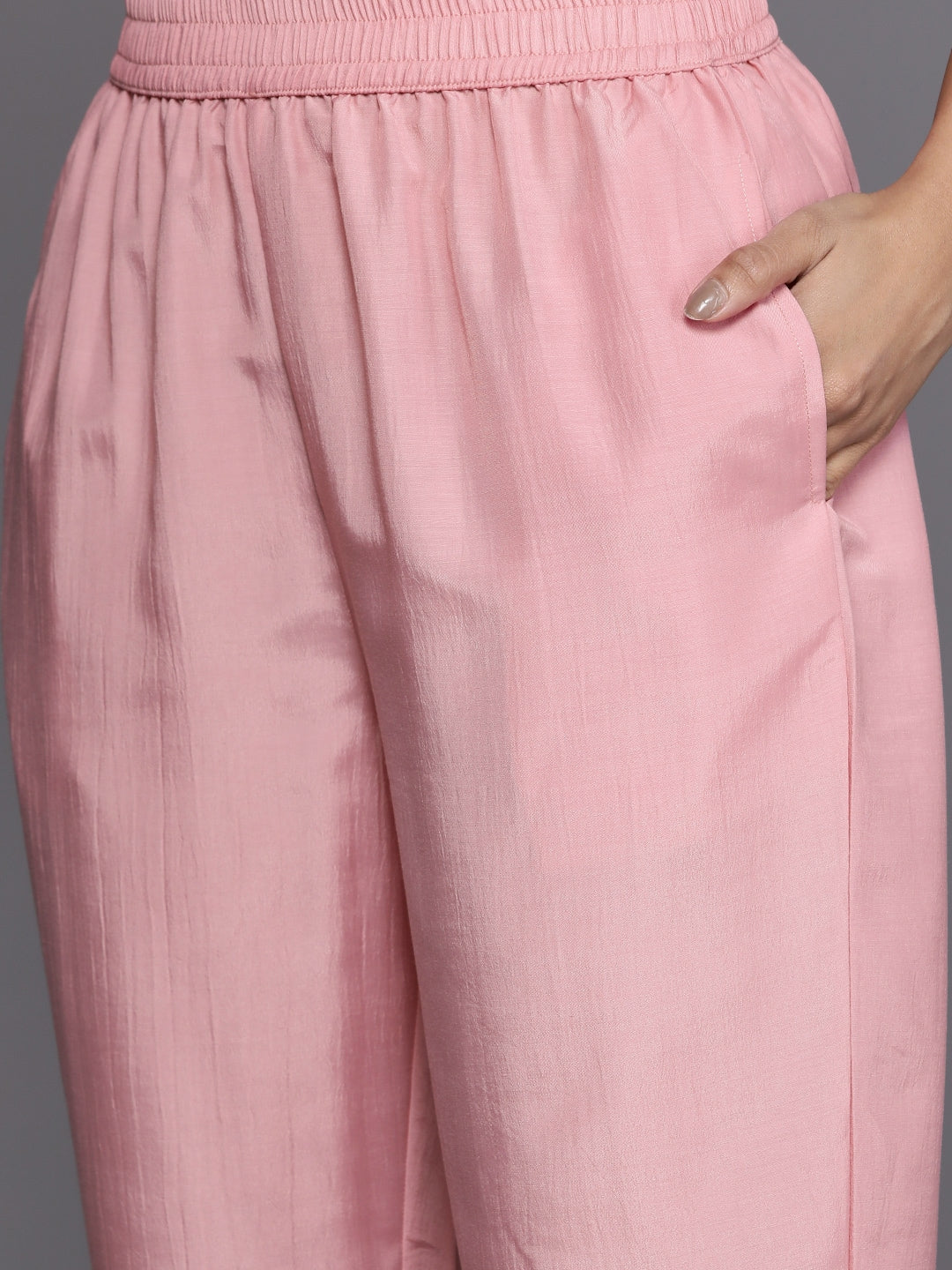 Libas Women Pink Kurta with Trousers & With Dupatta - Distacart