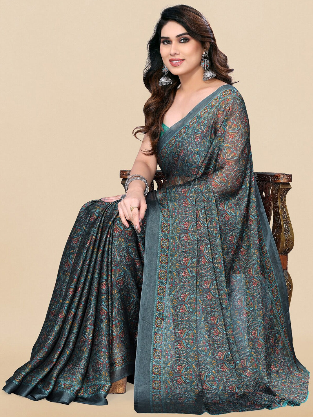 Kalini Kalamkari Printed Saree - Distacart