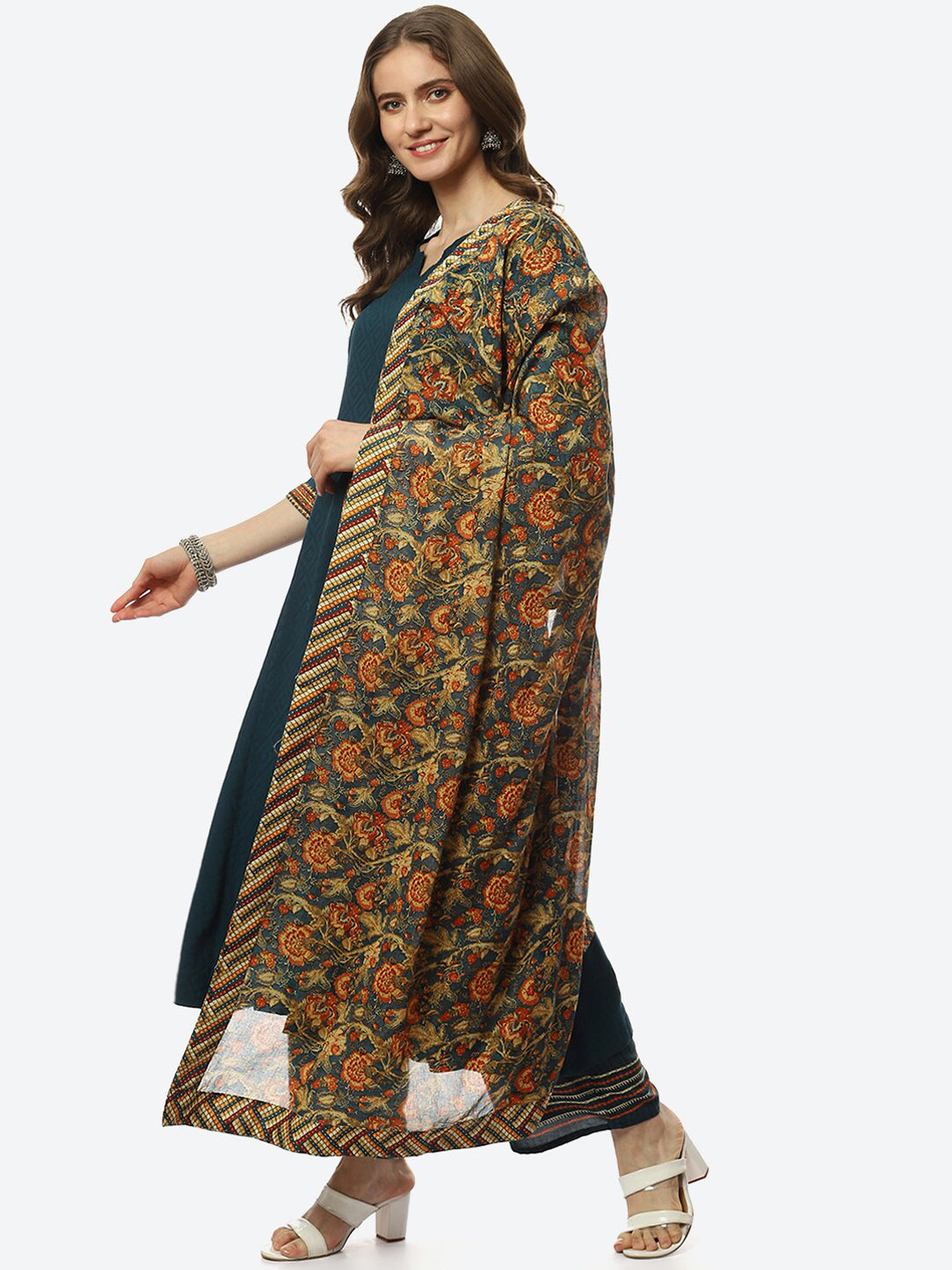 Biba Women Ethnic Motifs Kurta with Palazzo & Dupatta - Distacart