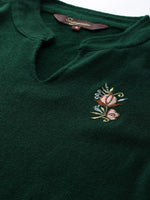 Thumbnail for Sangria Green Acrylic Winter Kurta - Distacart