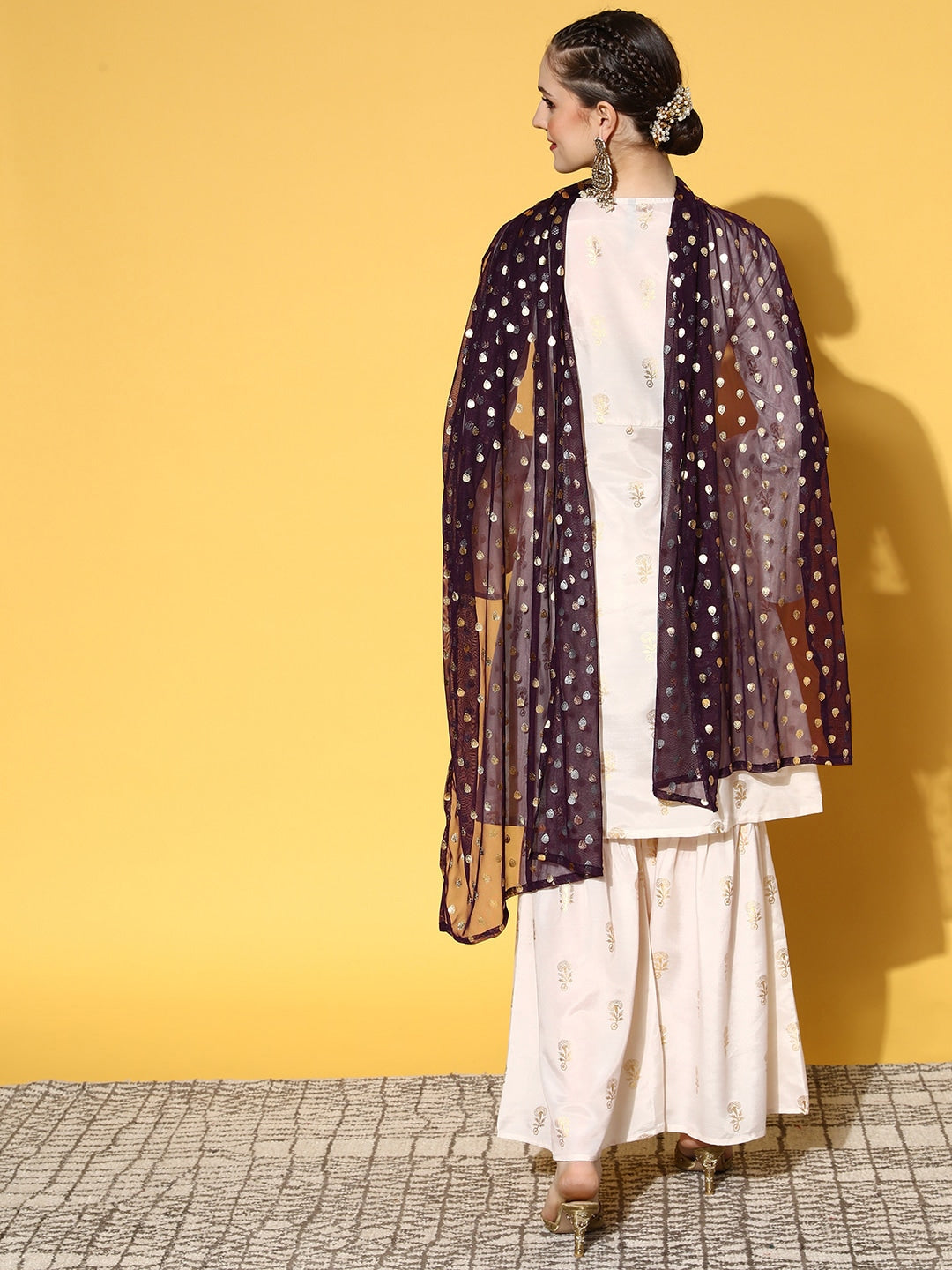HERE&NOW Women Ethnic Motifs Polyester Print Parade Kurta Set - Distacart
