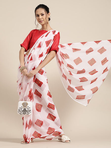 Saree Mall Bandhani Poly Chiffon Saree - Distacart