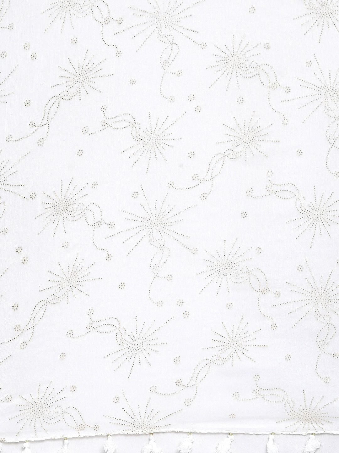 Souchii White & Gold Printed Dupatta - Distacart