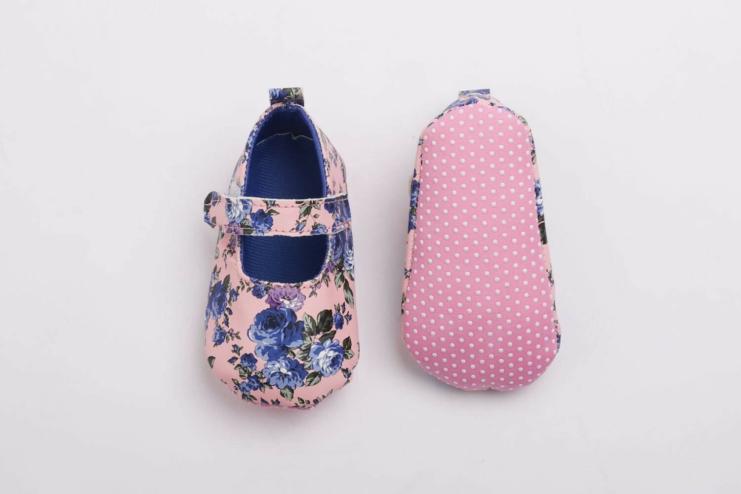 Tiny Bugs Girls Flowral Print Infants Booties - Blue - Distacart