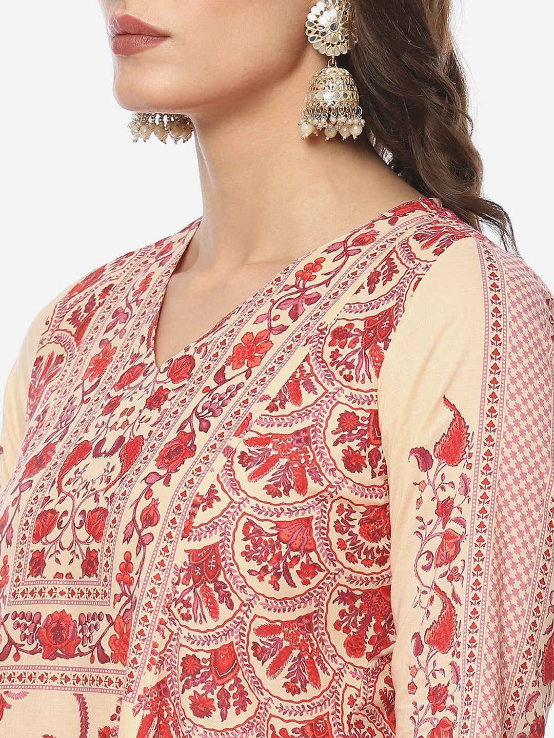 Biba Women Plus Size Floral Printed Kurta With Churidar & Dupatta - Distacart