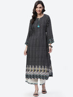 Thumbnail for Biba Women Black & White Printed Kurta With Palazzos - Distacart