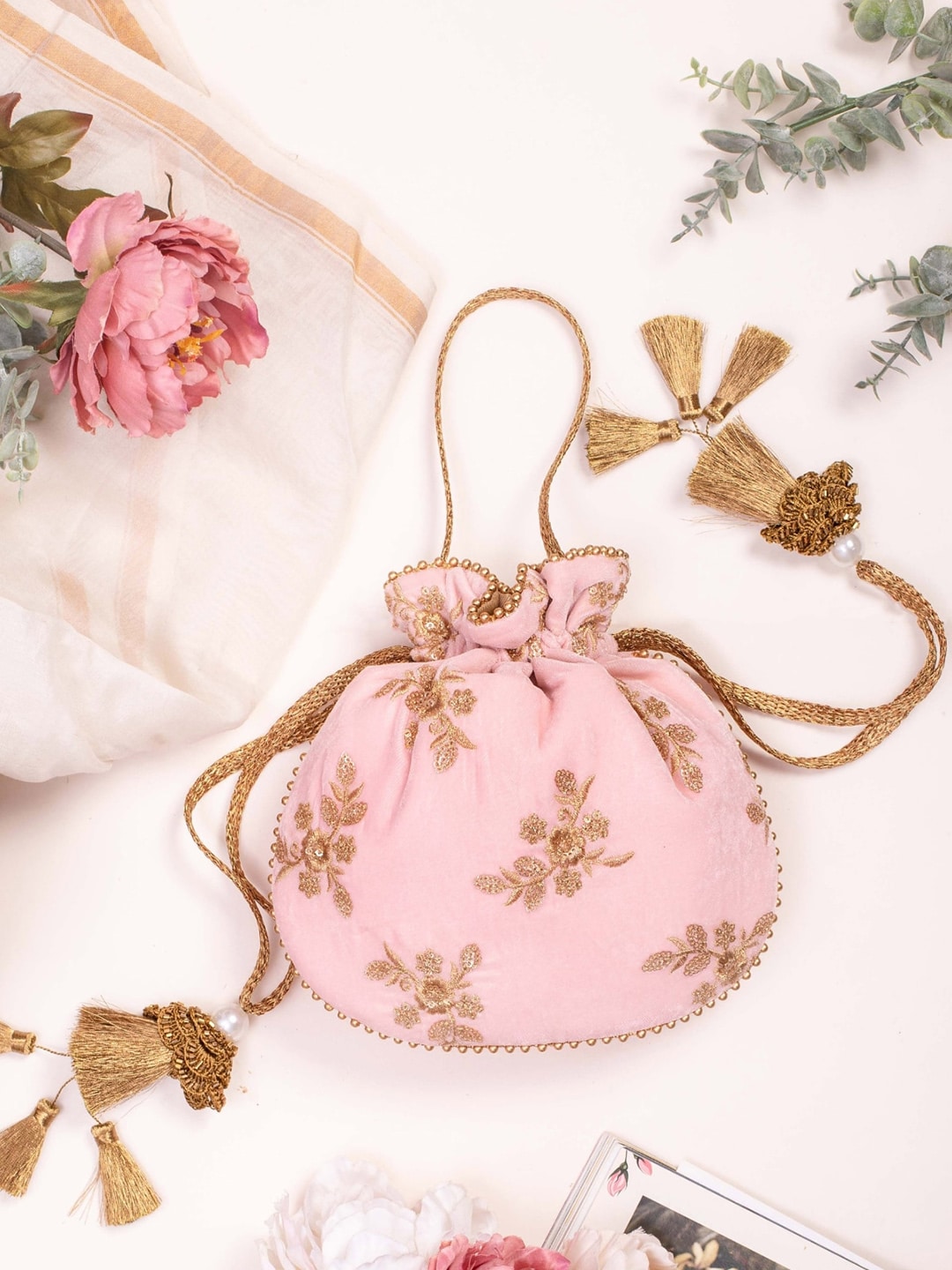 Amyra Embroidered Potli bag - Distacart
