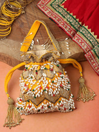 Thumbnail for Anekaant Embellished Tasselled Potli Clutch - Distacart