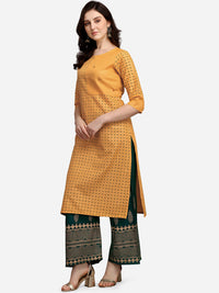Thumbnail for Kalini Women Yellow Geometric Printed Block Print Kurta - Distacart