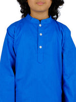 Thumbnail for Sethukrishna Boys Blue Pure Cotton Kurta with Dhoti Pants - Distacart