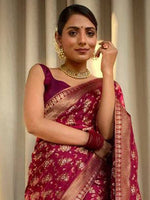 Thumbnail for Kalini Woven Design Zari Banarasi Saree - Distacart