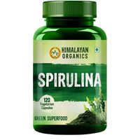 Thumbnail for Himalayan Organics Spirulina Vegetarian Capsules Green Superfood: 120 Vegetarian Capsules