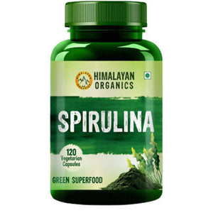 Himalayan Organics Spirulina Vegetarian Capsules Green Superfood: 120 Vegetarian Capsules