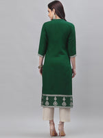 Thumbnail for Kalini Women Green Ethnic Motifs Embroidered Thread Work Kurta - Distacart