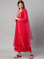 Thumbnail for Kalini Women Thread Work Kurta with Palazzos & With Dupatta - Distacart