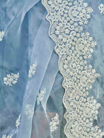 Thumbnail for Tikhi Imli Ethnic Motifs Beads and Stones Organza Heavy Work Saree - Distacart