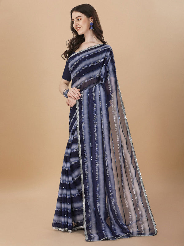 Kalini Embellished Sequinned Pure Georgette Saree - Distacart