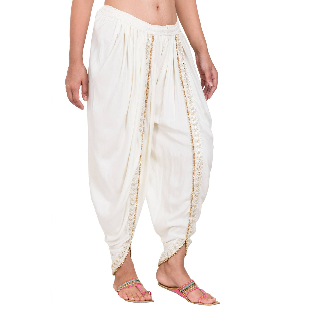 Asmaani Offwhite color Dhoti Patiala with Embellished Border